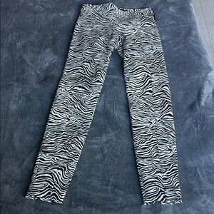 Proenza Schouler Black and White Zebra Print Pants